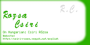 rozsa csiri business card