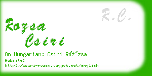 rozsa csiri business card